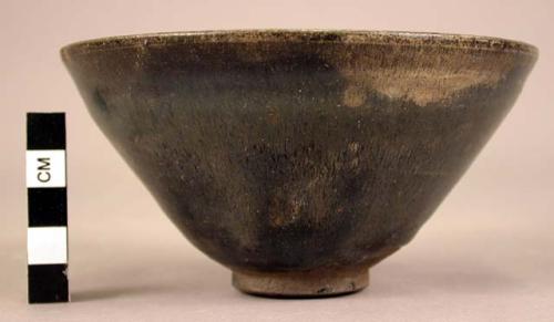 Small green-gray black enamelled bowl