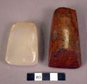 Polished rectangular stone celts; single-bevelled edges - fragmentary ?
