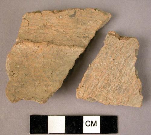 2 fragments of pottery storage jar