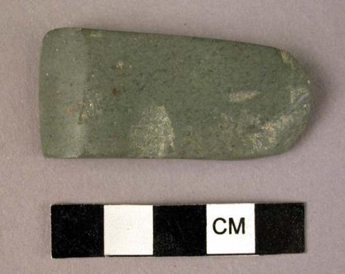 Polished green slate celt