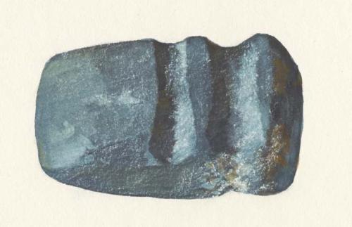 Doubly grooved, small, axe of diorite river pebble