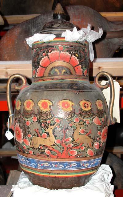 Modern decorated vase and cover