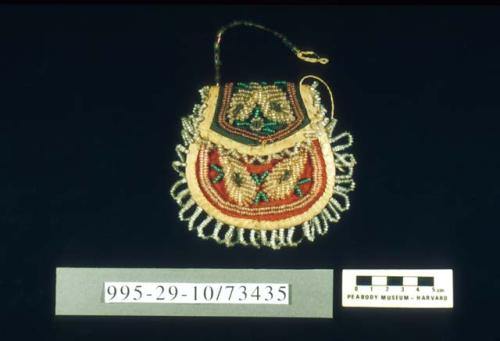 Beaded purse with leaf motif