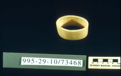 Undecorated oval ivory napkin ring