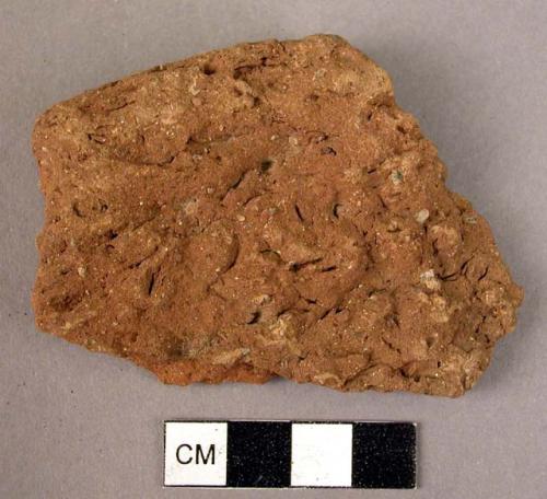 4 potsherds - worn, red-brown ware