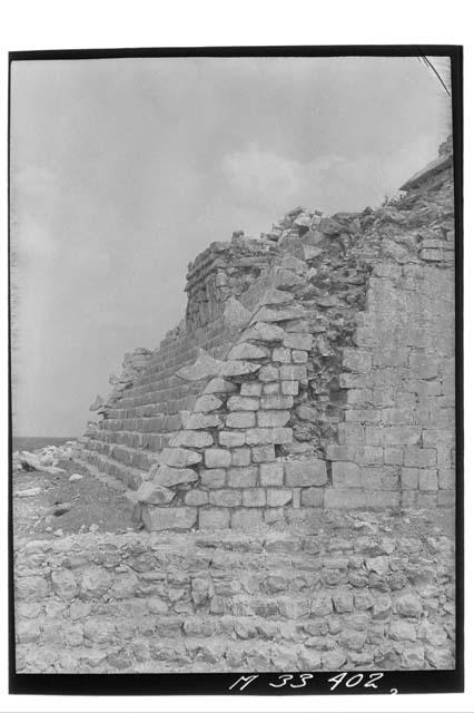 Repaired second story stairs at Monjas, photo taken from northwest.