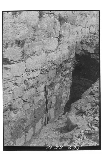 West facade foundation of Main Stairs at Monjas