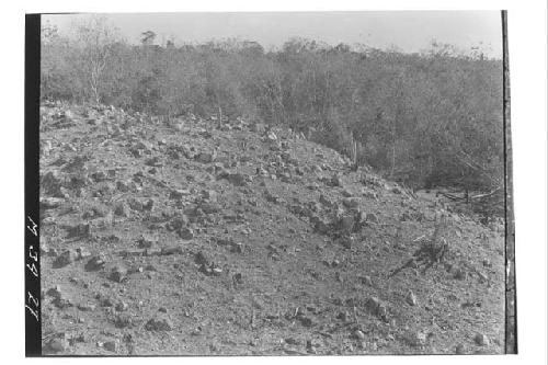 Monjas - E. mound from S.E. annex.  E. 1/2 composite picture.  See #26