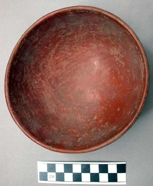 Red pottery bowl