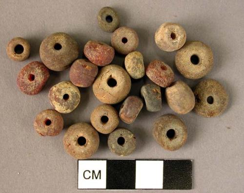 Disk-shaped amber beads